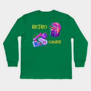 Retro Gamer Kids Long Sleeve T-Shirt